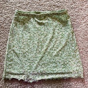 SHEIN green floral mini skirt, size SMALL